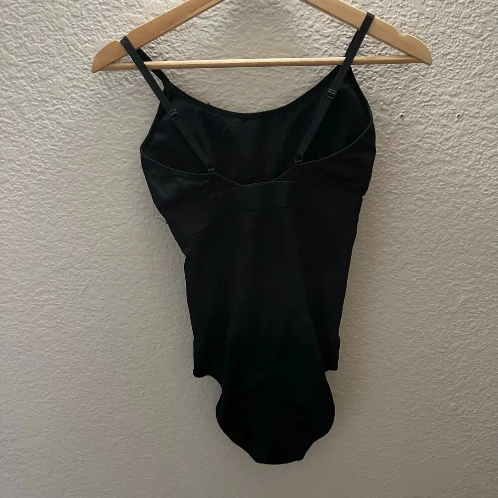 Juicy Couture Black Logo Seamless Shaping Bodysuit Cami Y2K Stretch M Clubwear - Picture 3 of 6